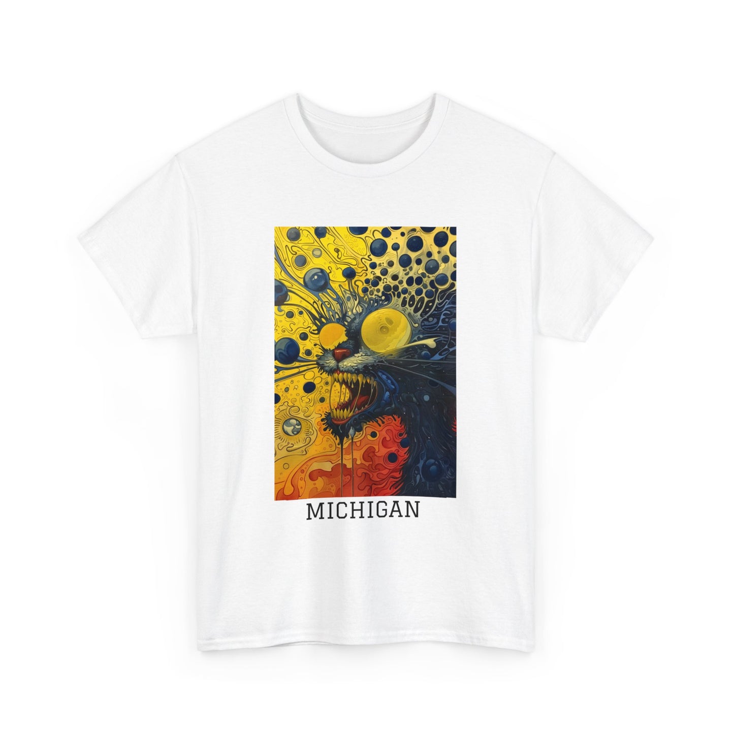 Michigan 02F - Unisex Heavy Cotton Tee - Image on the Front