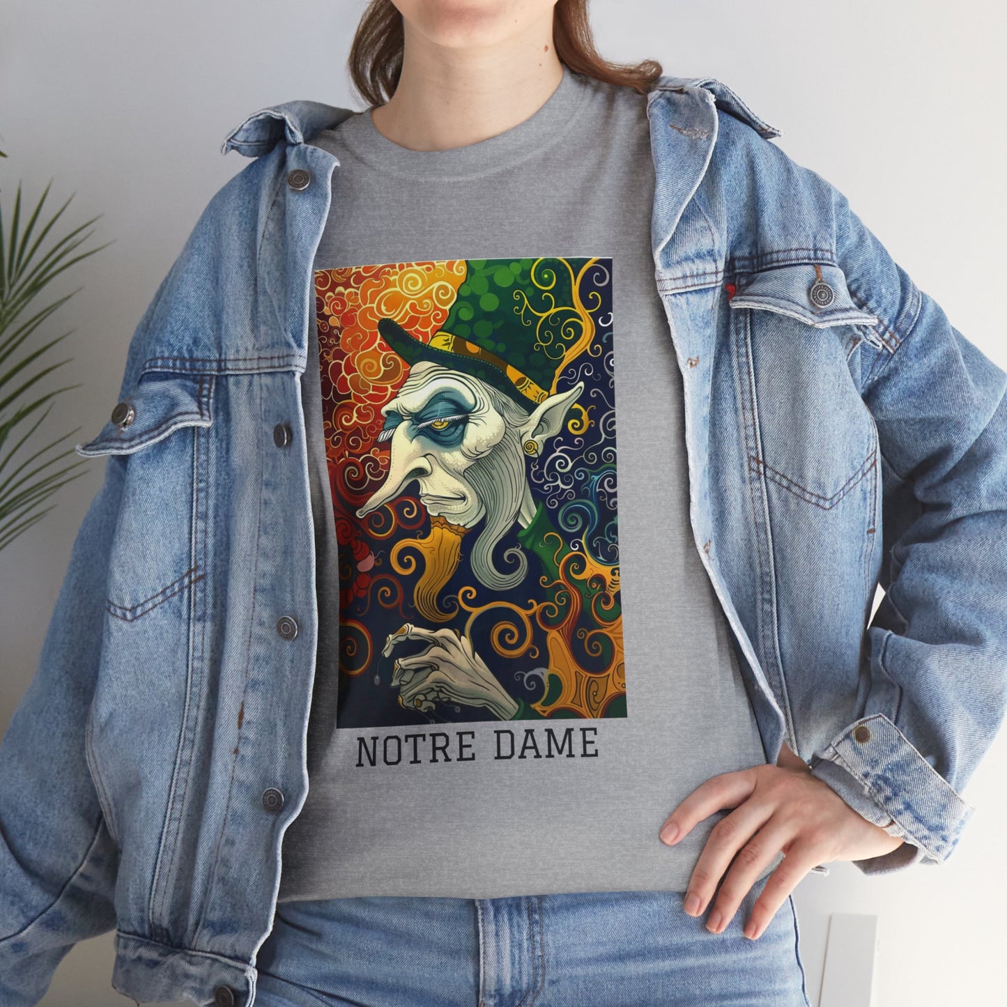 Notre Dame 01F - Unisex Heavy Cotton Tee - Image on the Front