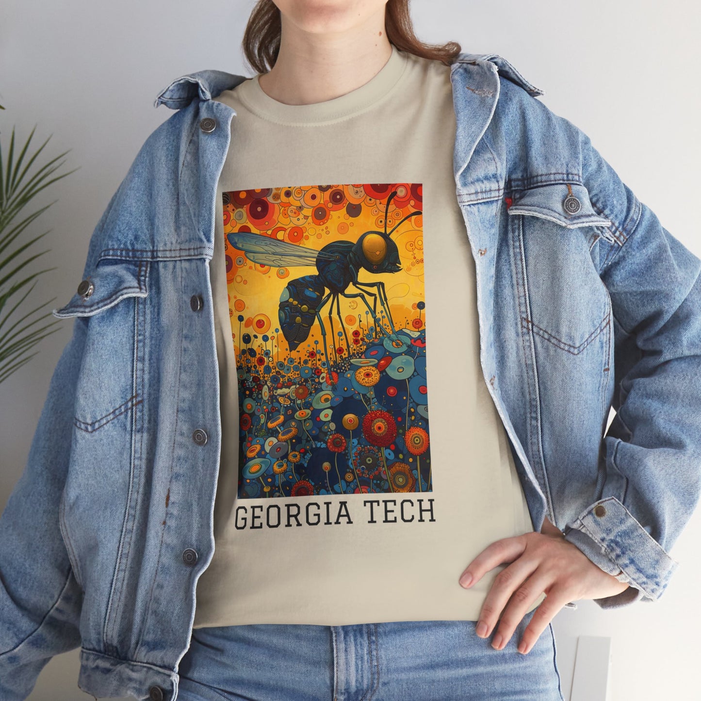 Georgia Tech 01F - Unisex Heavy Cotton Tee - Image on the Front