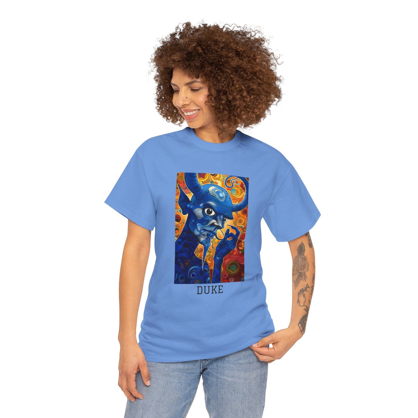 Duke 01F - Unisex Heavy Cotton Tee - Image on the Front