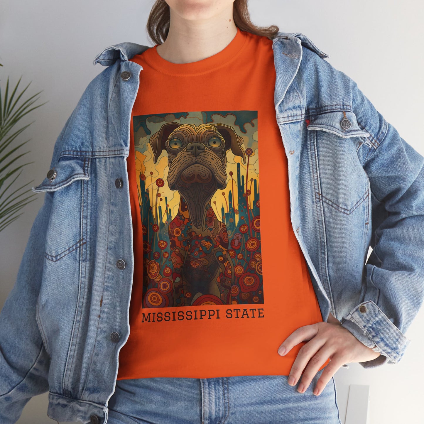Mississippi State 01F - Unisex Heavy Cotton Tee - Image on the Front