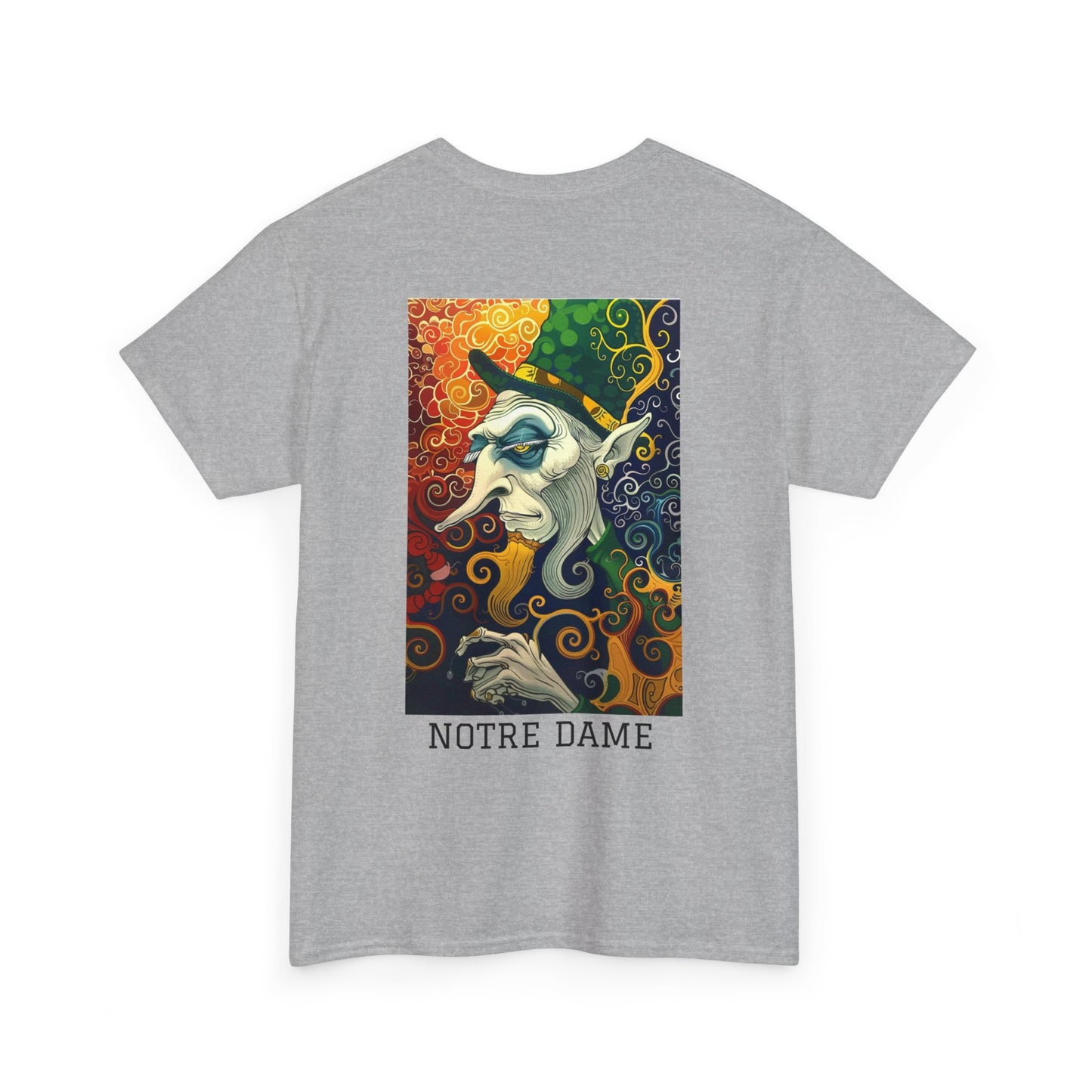 Notre Dame 01B - Unisex Heavy Cotton Tee - Image on the Back