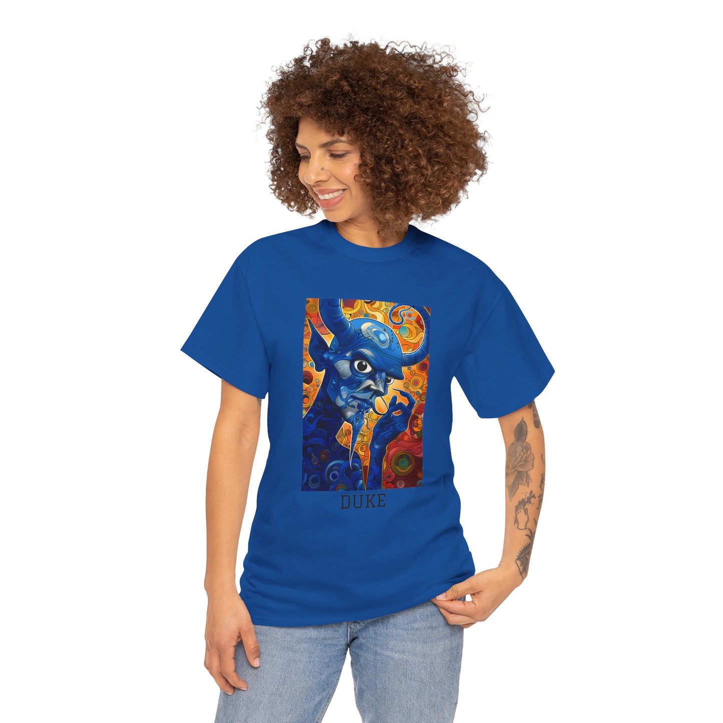 Duke 01F - Unisex Heavy Cotton Tee - Image on the Front