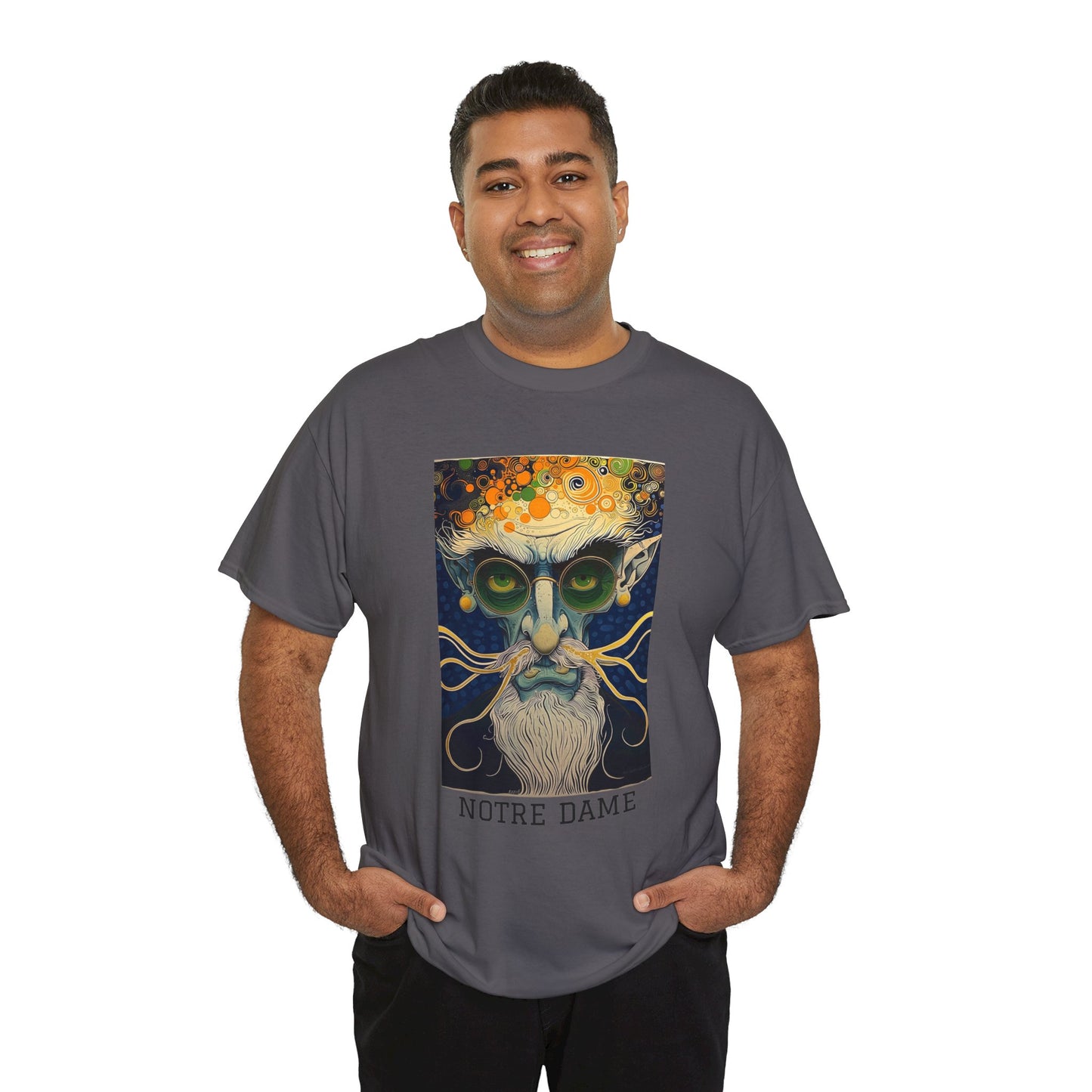 Notre Dame 02F - Unisex Heavy Cotton Tee - Image on the Front