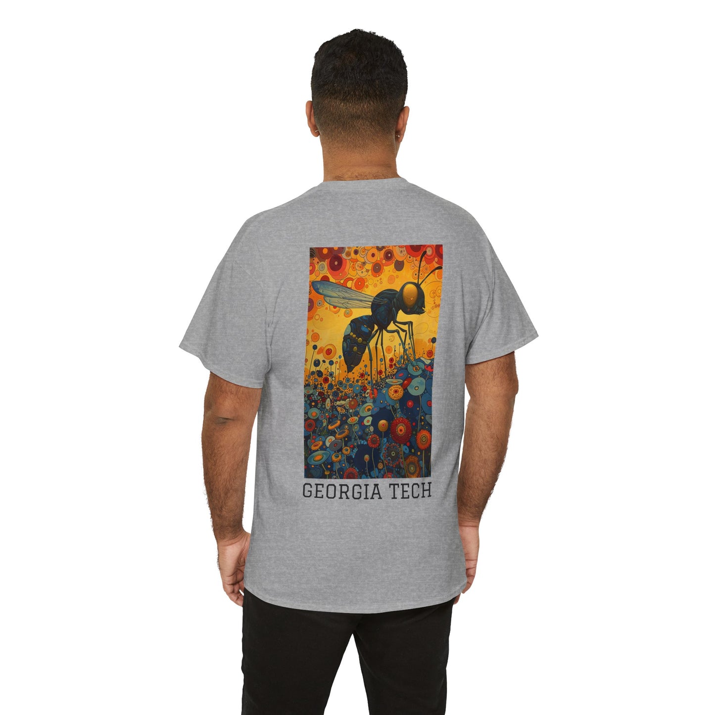 Georgia Tech 01B - Unisex Heavy Cotton Tee - Image on the Back