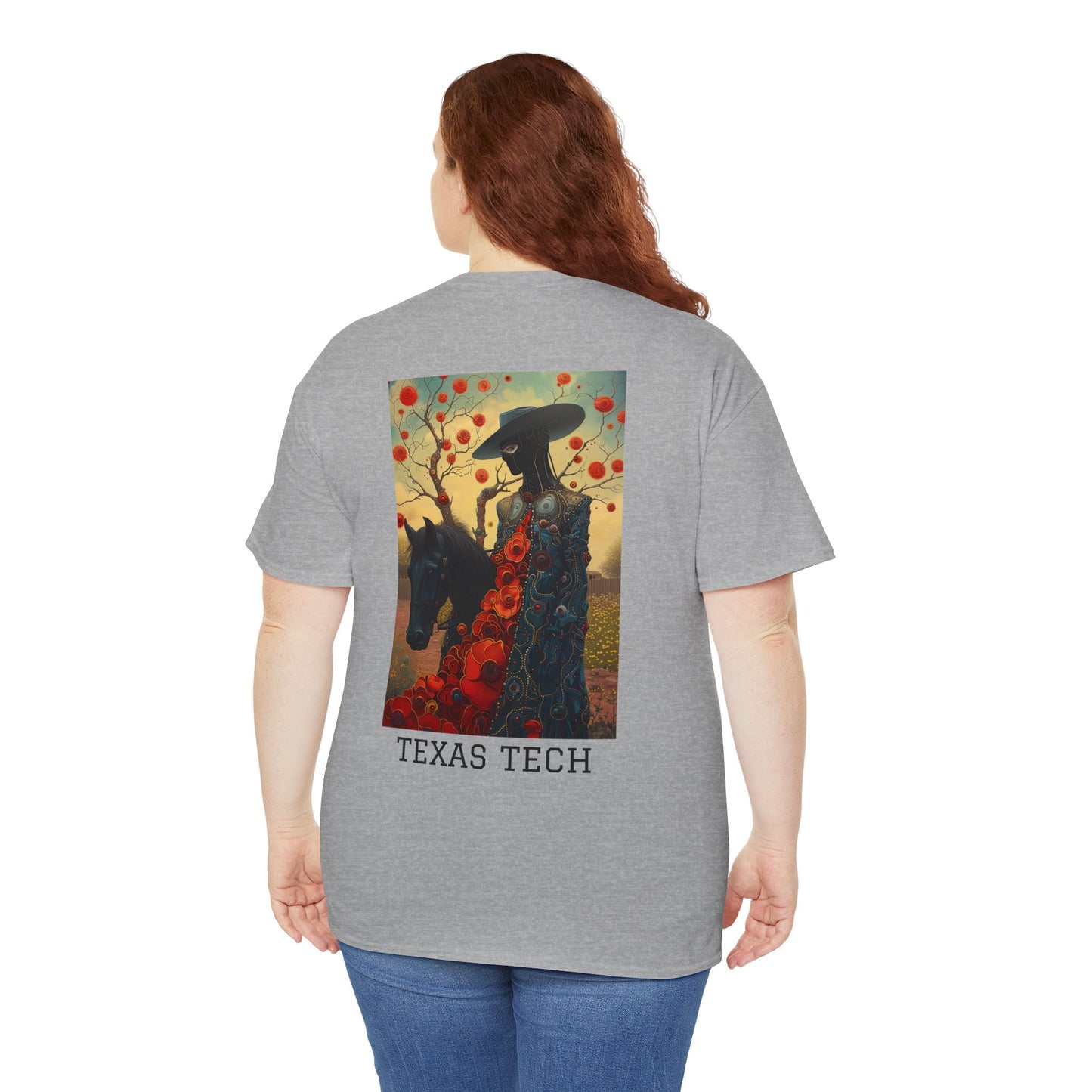 Texas Tech 03B - Unisex Heavy Cotton Tee - Image on the Back
