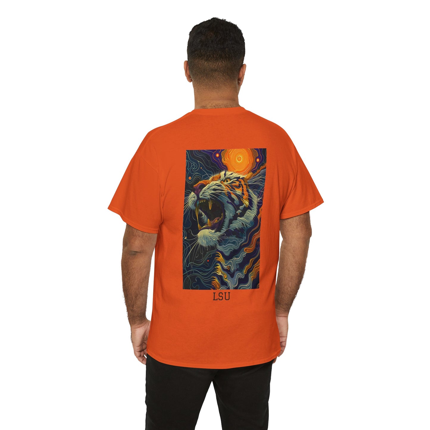 LSU 01B - Unisex Heavy Cotton Tee - Image on the Back