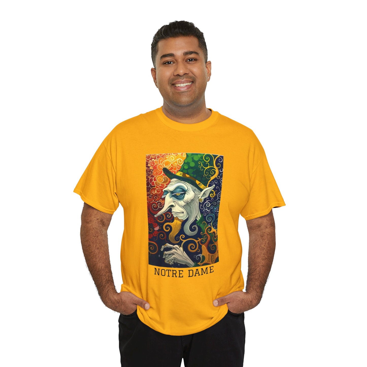 Notre Dame 01F - Unisex Heavy Cotton Tee - Image on the Front