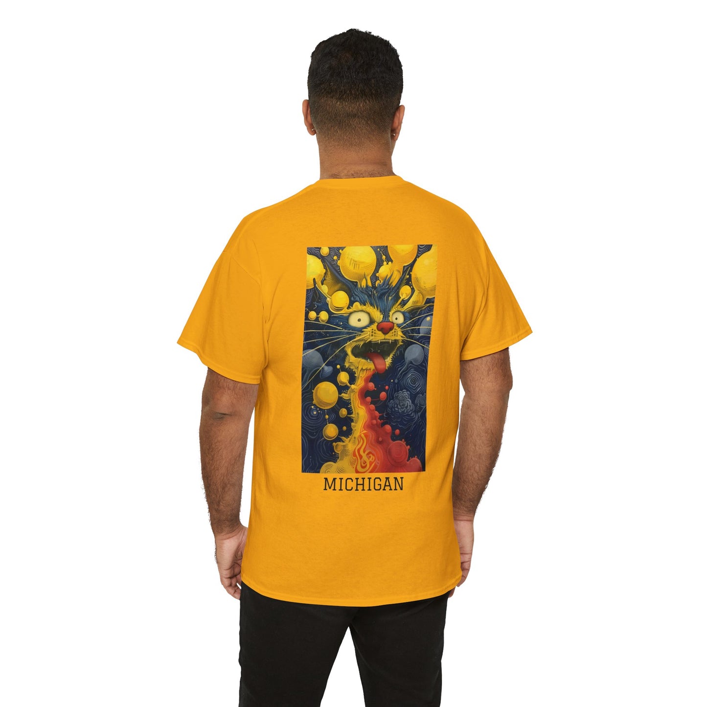 Michigan 01B - Unisex Heavy Cotton Tee - Image on the Back
