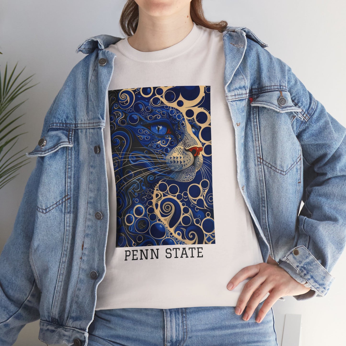 Penn State 01F - Unisex Heavy Cotton Tee - Image on the Front