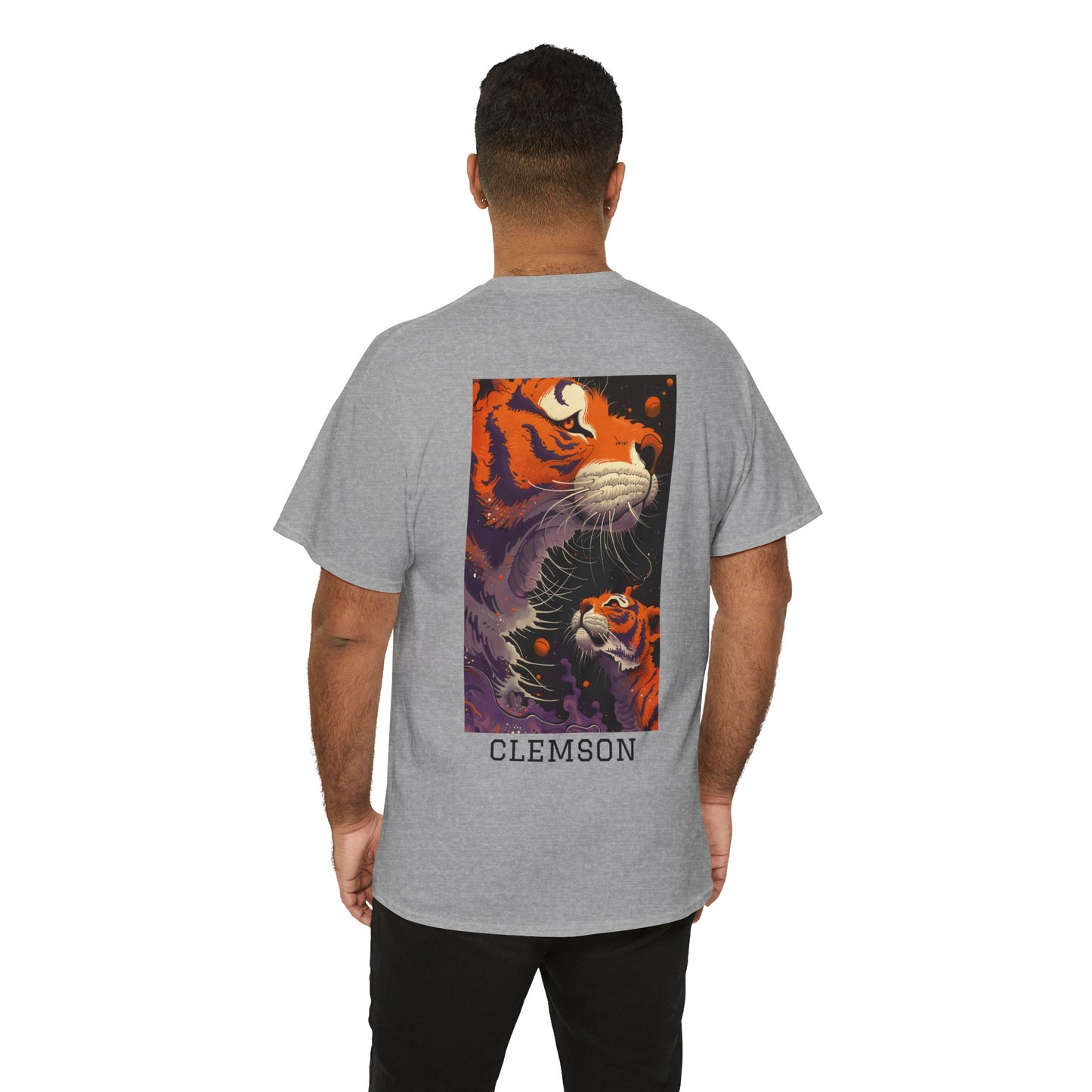 Clemson 01B - Unisex Heavy Cotton Tee - Image on the Back