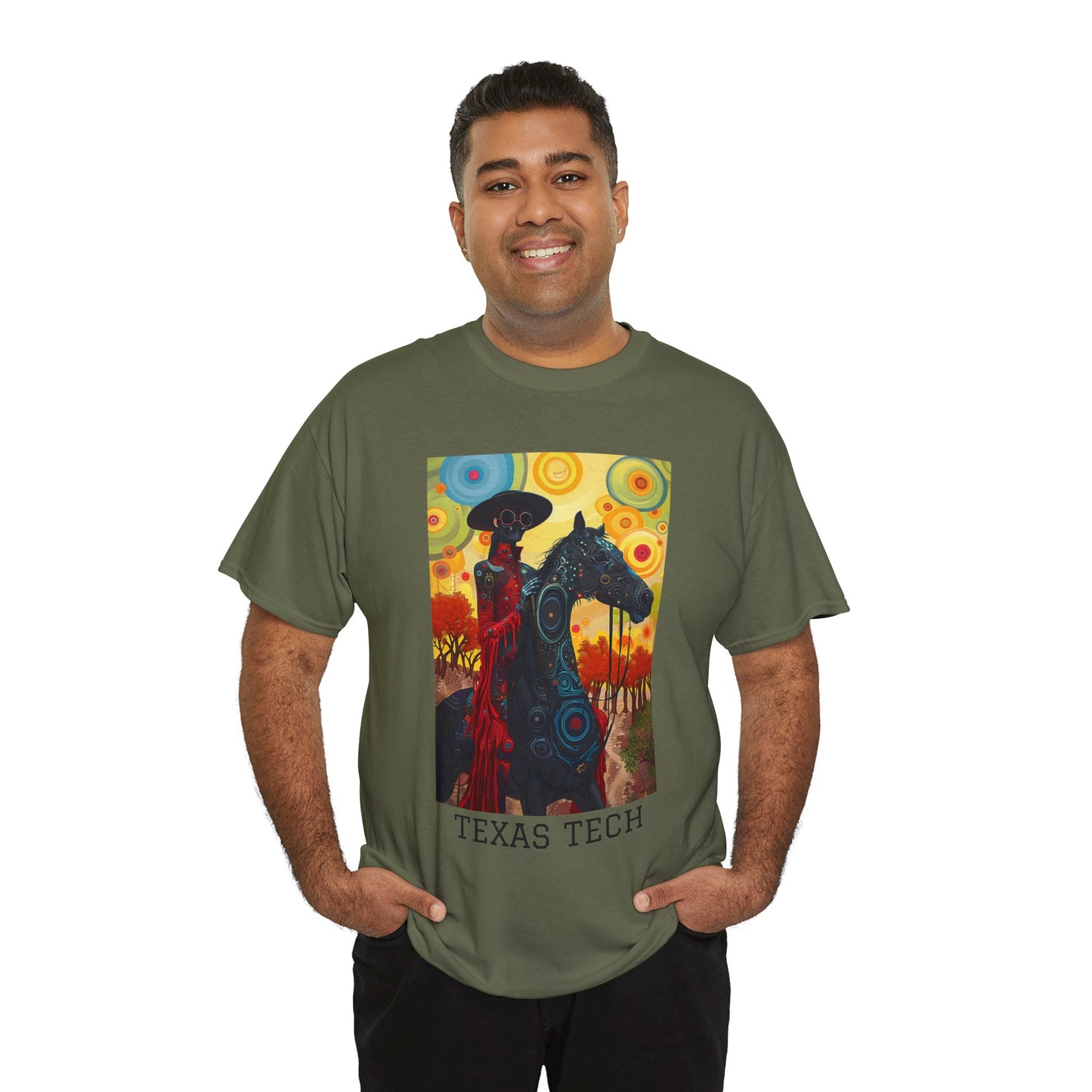 Texas Tech 02F - Unisex Heavy Cotton Tee - Image on the Front