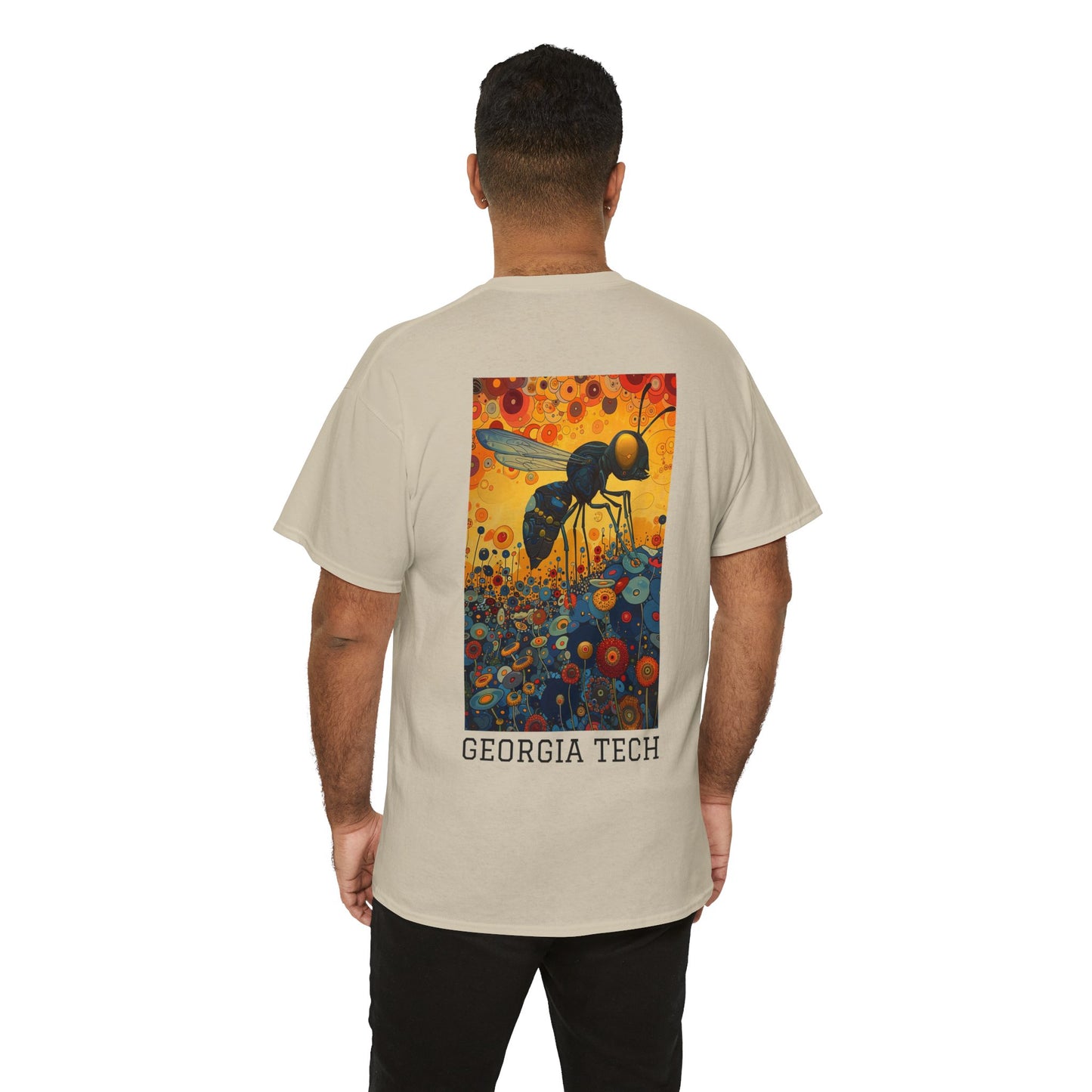 Georgia Tech 01B - Unisex Heavy Cotton Tee - Image on the Back