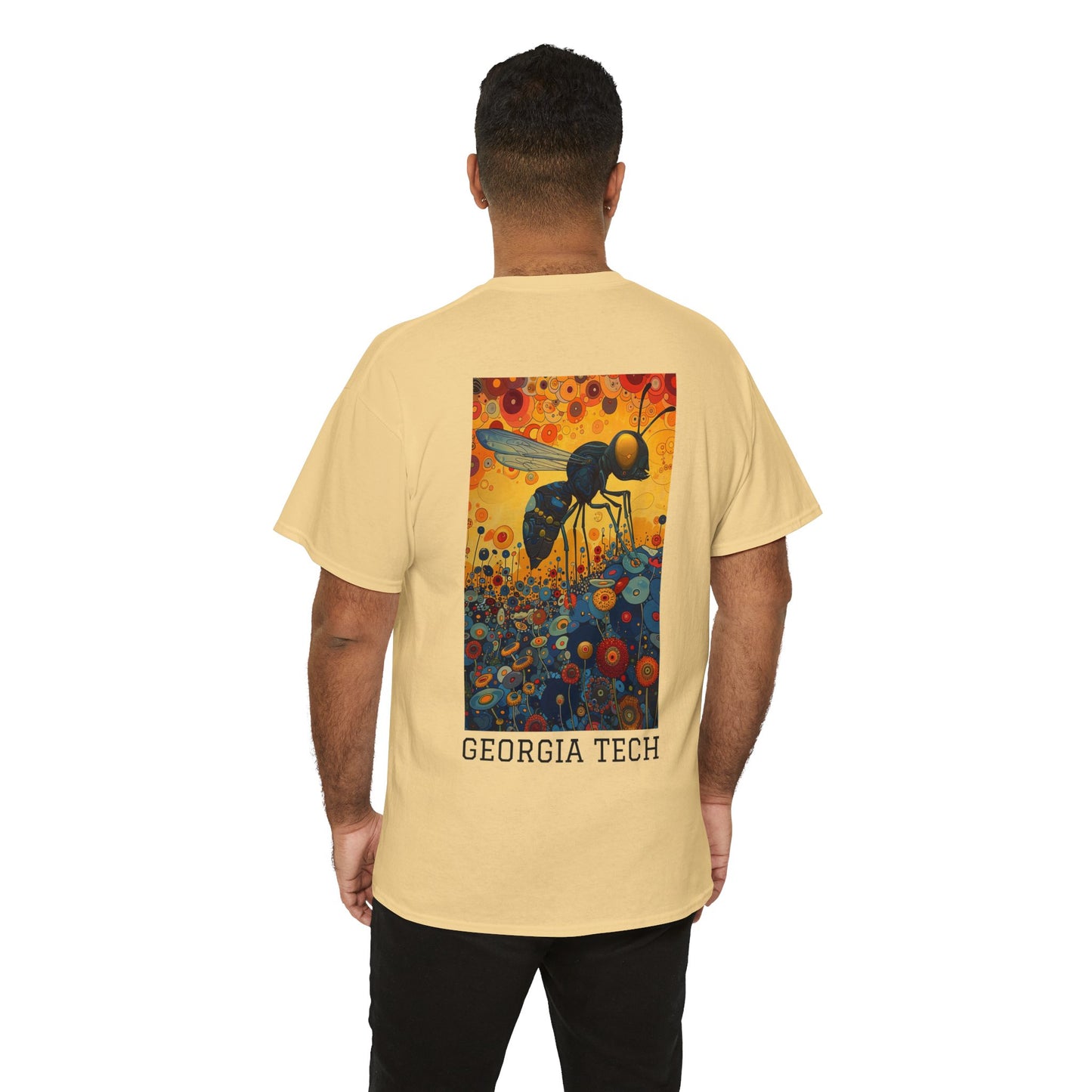 Georgia Tech 01B - Unisex Heavy Cotton Tee - Image on the Back