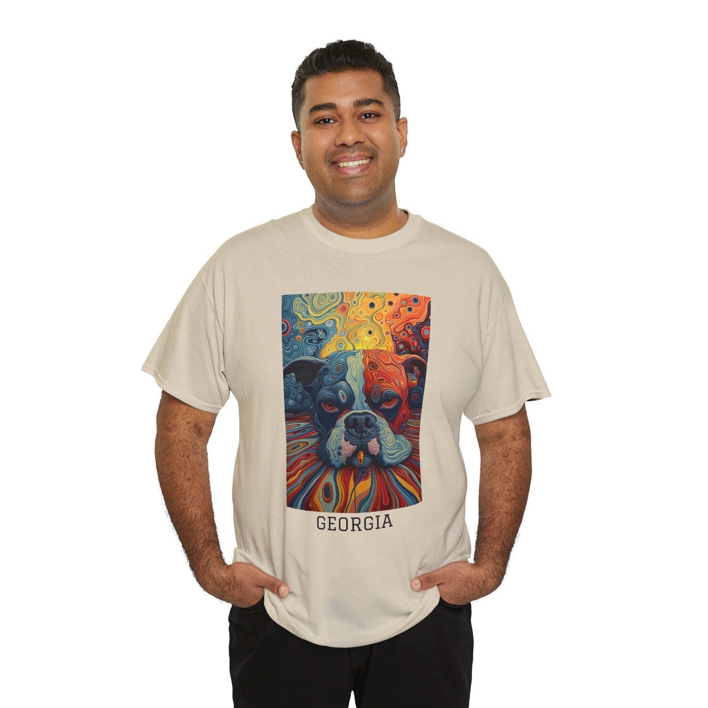 Georgia 03F - Unisex Heavy Cotton Tee - Image on the Front