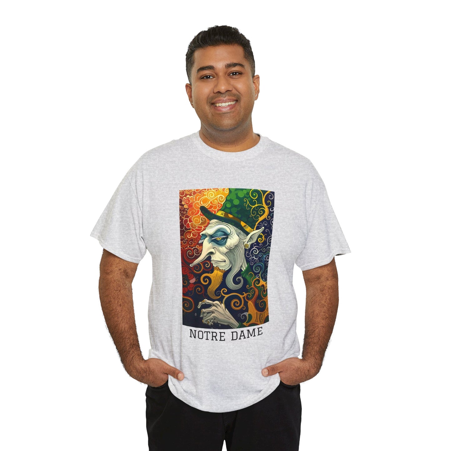 Notre Dame 01F - Unisex Heavy Cotton Tee - Image on the Front