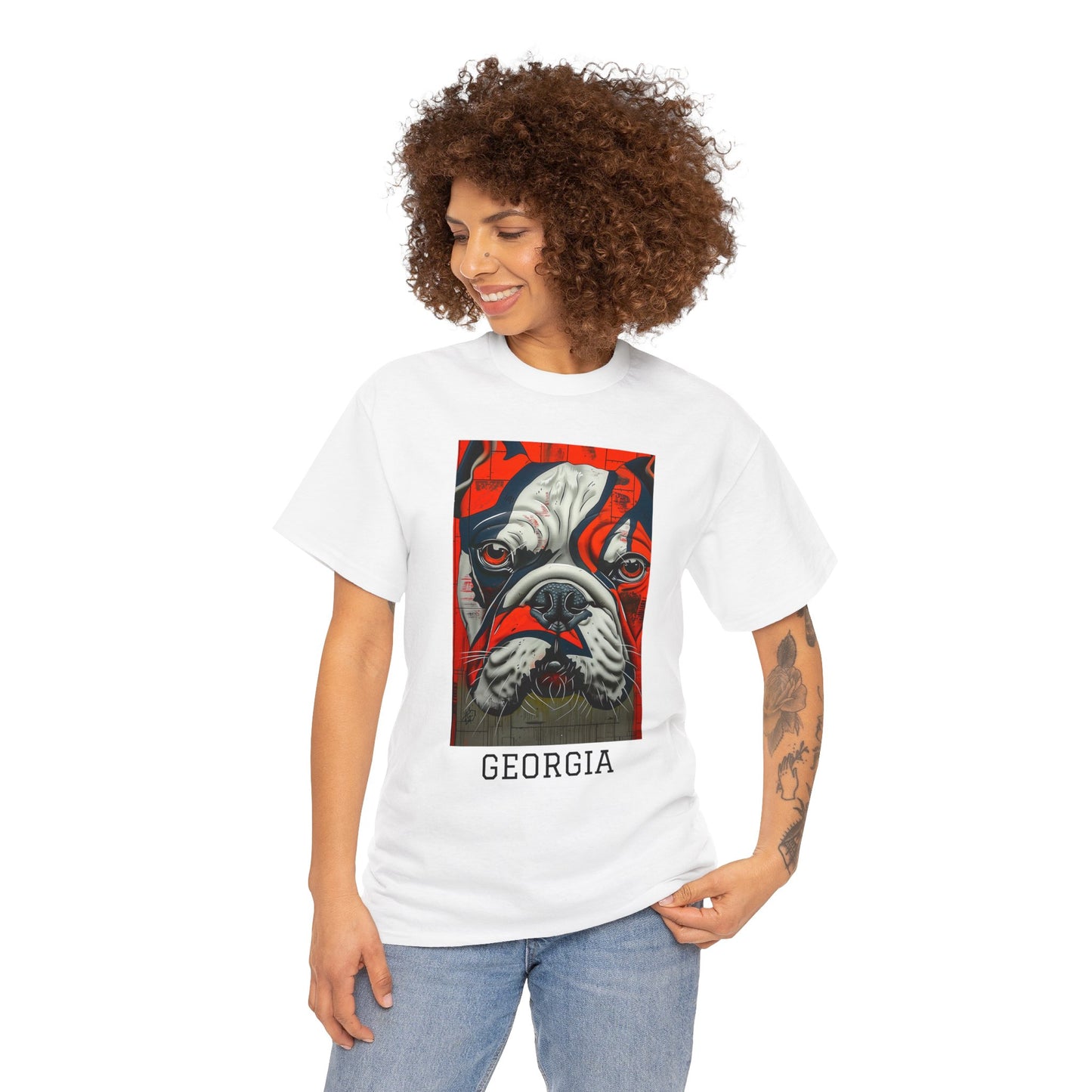Georgia 01F - Unisex Heavy Cotton Tee - Image on the Front