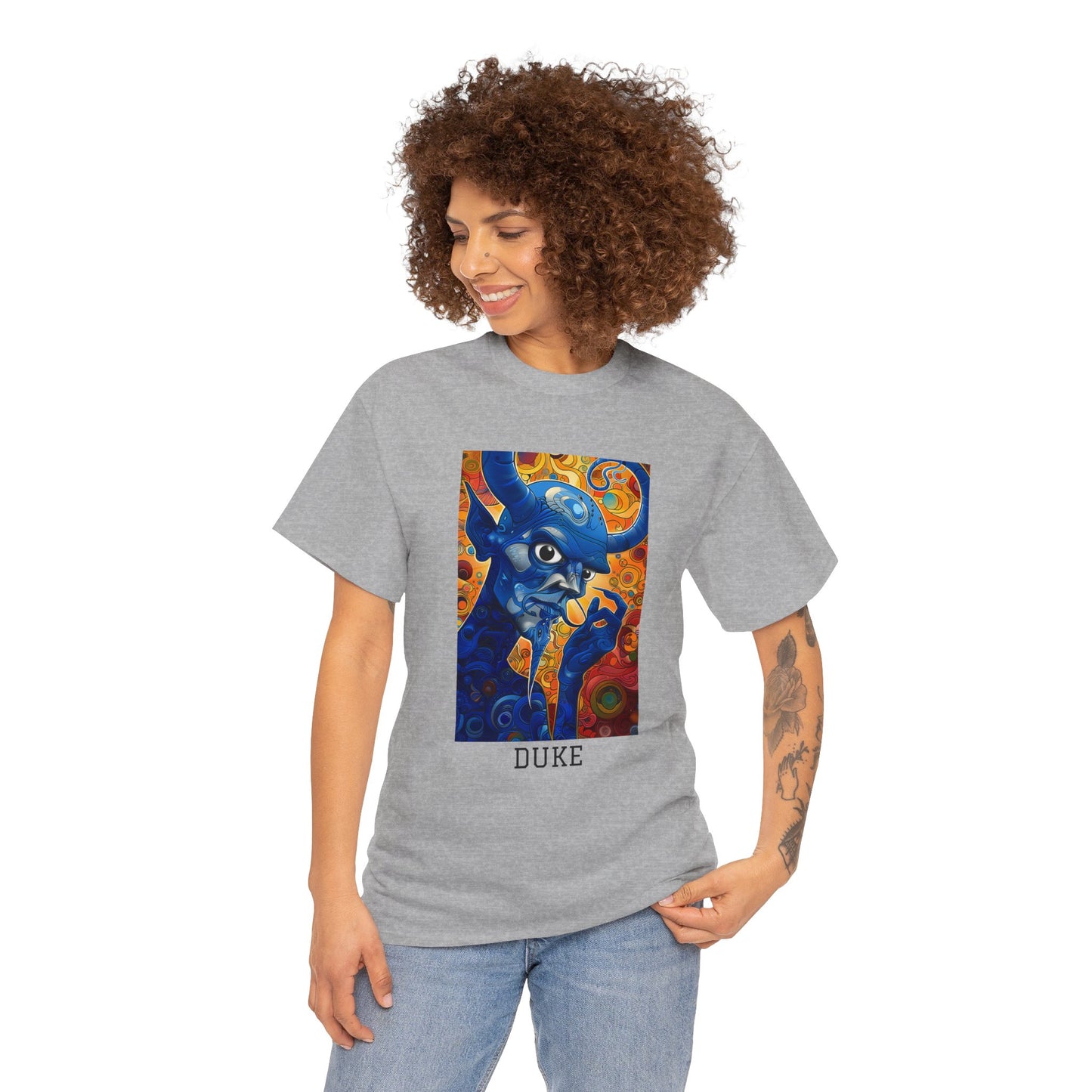 Duke 01F - Unisex Heavy Cotton Tee - Image on the Front