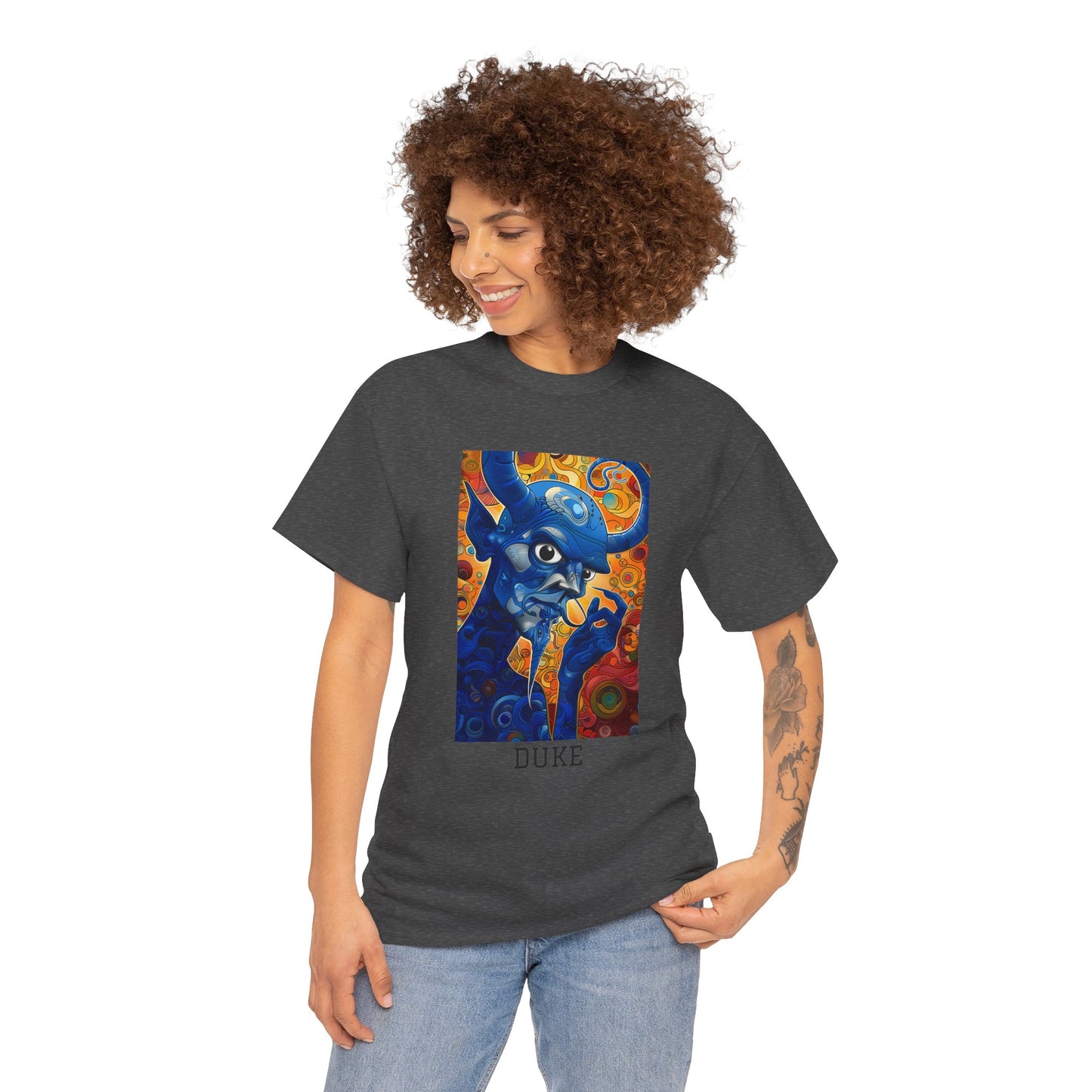 Duke 01F - Unisex Heavy Cotton Tee - Image on the Front