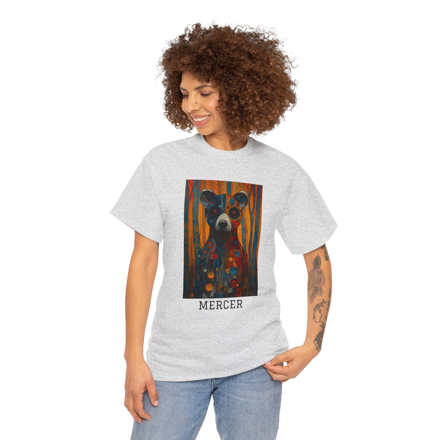 Mercer 01F - Unisex Heavy Cotton Tee - Image on the Front