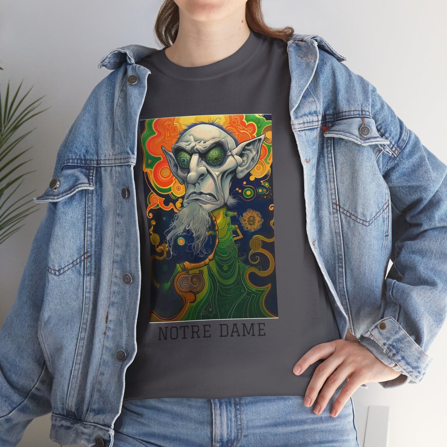 Notre Dame 03F - Unisex Heavy Cotton Tee - Image on the Front