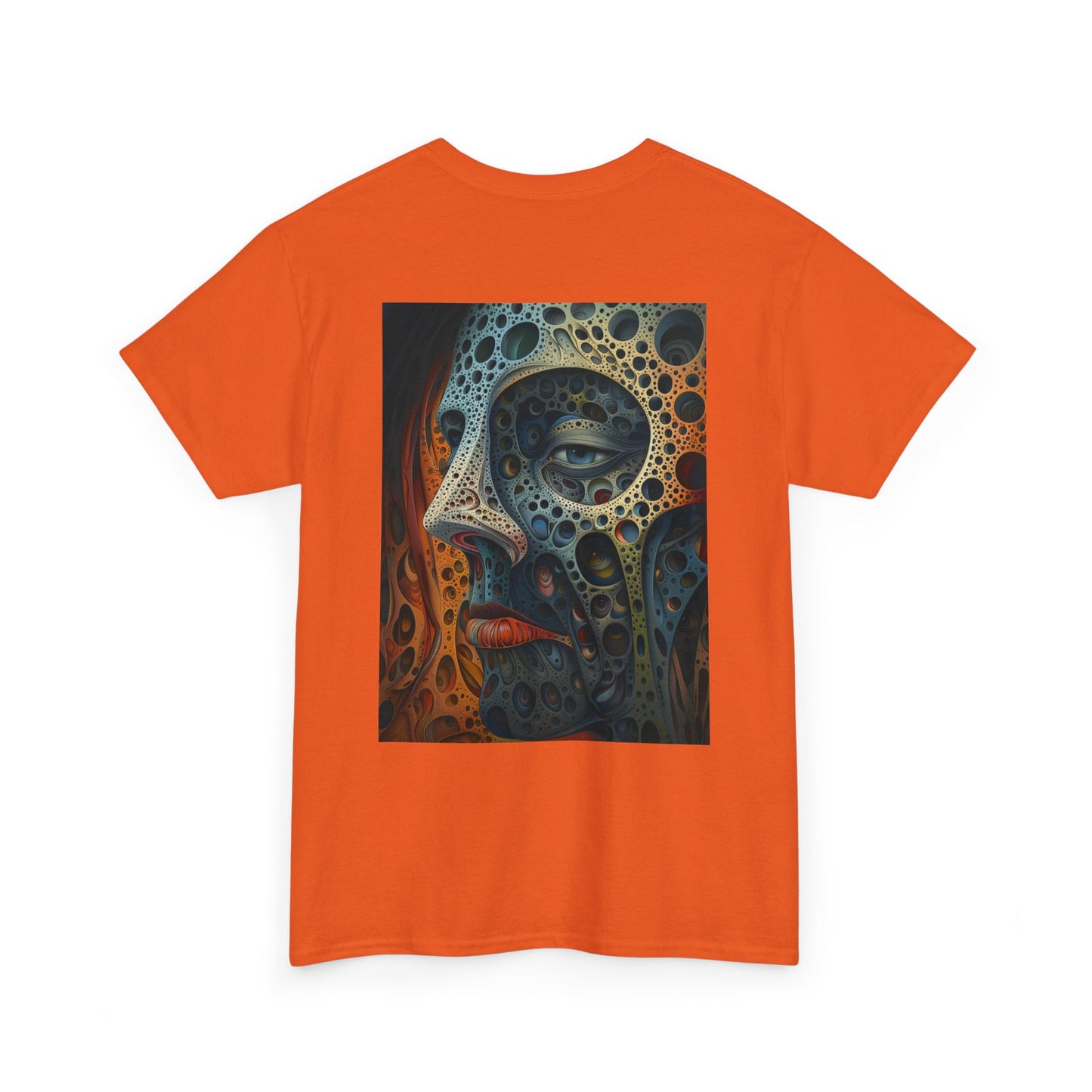 Face 01B - Unisex Heavy Cotton Tee - Image on the Back