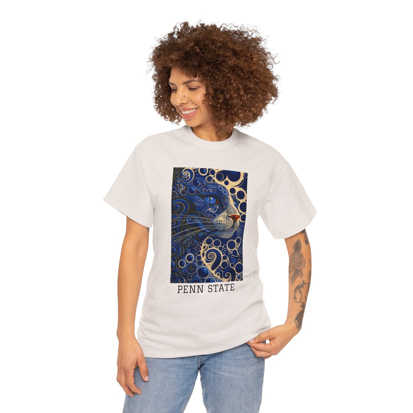 Penn State 01F - Unisex Heavy Cotton Tee - Image on the Front