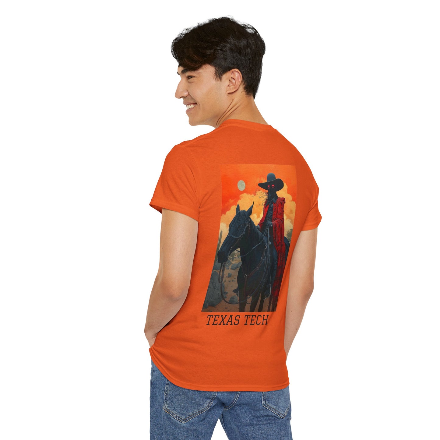 Texas Tech 01B - Unisex Heavy Cotton Tee - Image on the Back