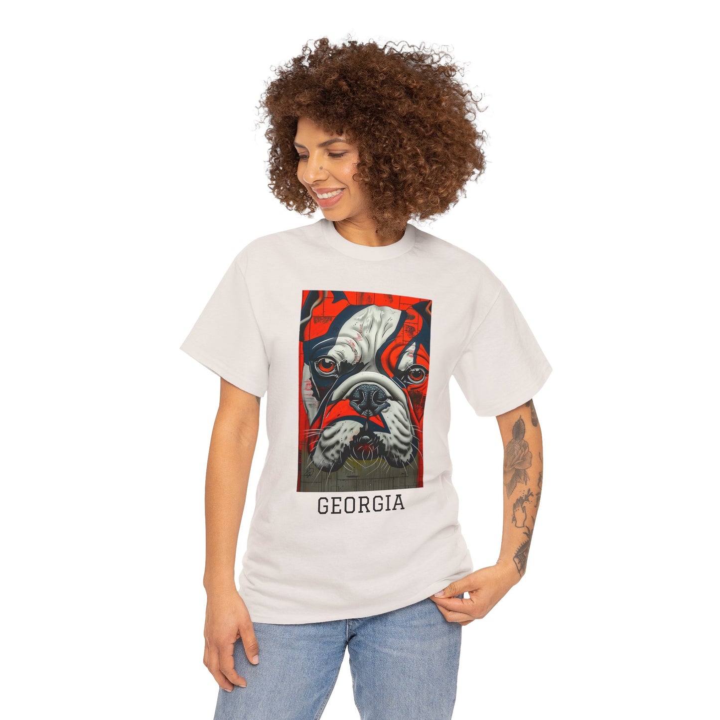 Georgia 01F - Unisex Heavy Cotton Tee - Image on the Front