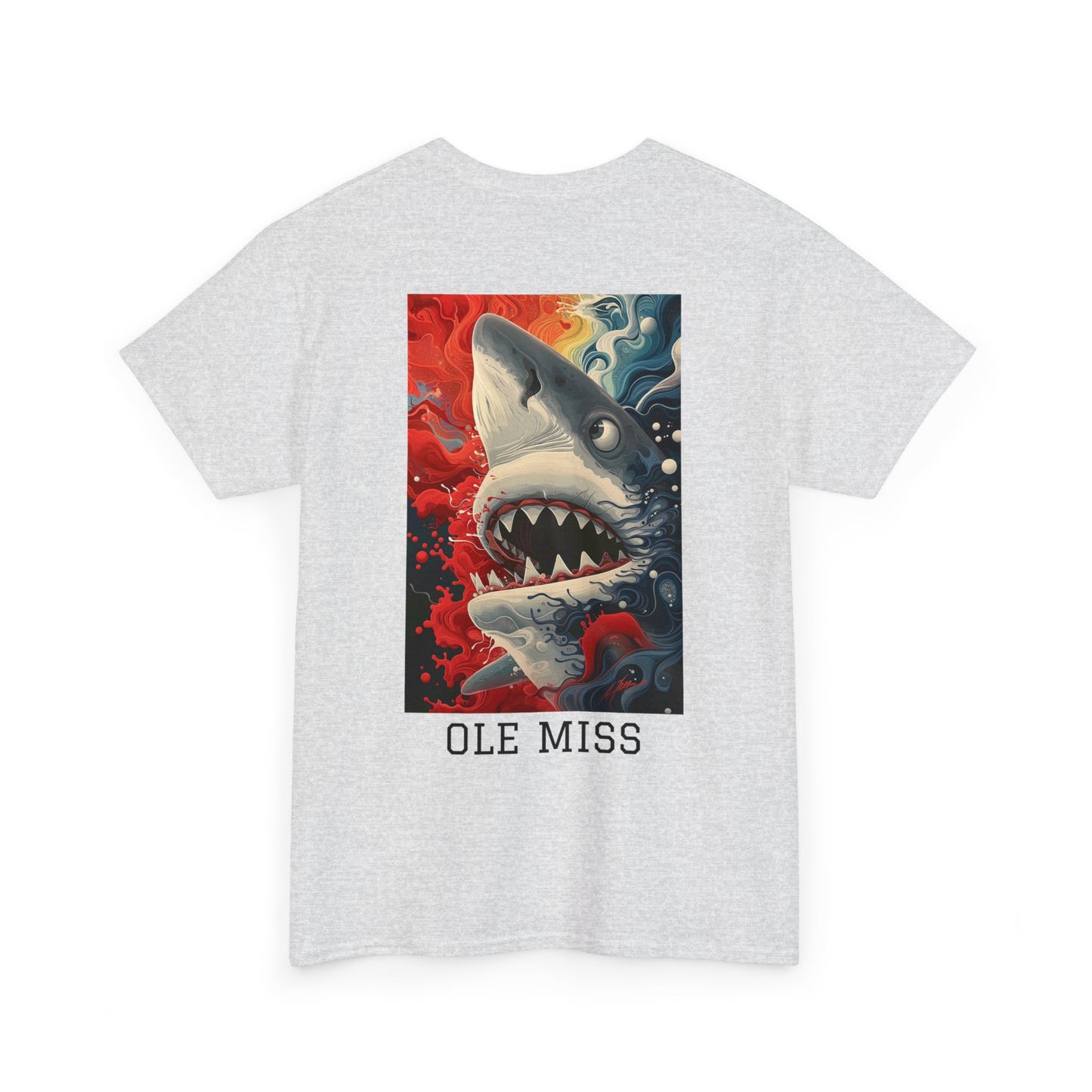 Ole Miss 01B - Unisex Heavy Cotton Tee - Image on the Back