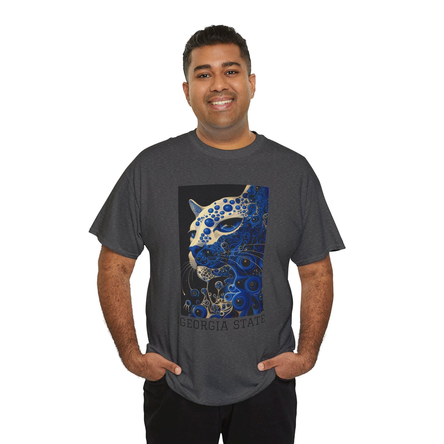 Georgia State 01F - Unisex Heavy Cotton Tee - Image on the Front