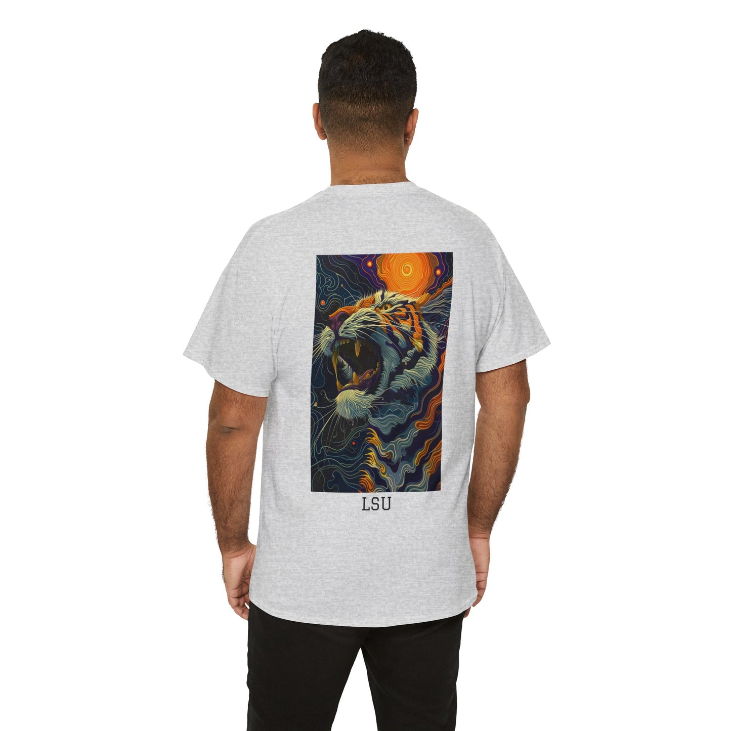 LSU 01B - Unisex Heavy Cotton Tee - Image on the Back