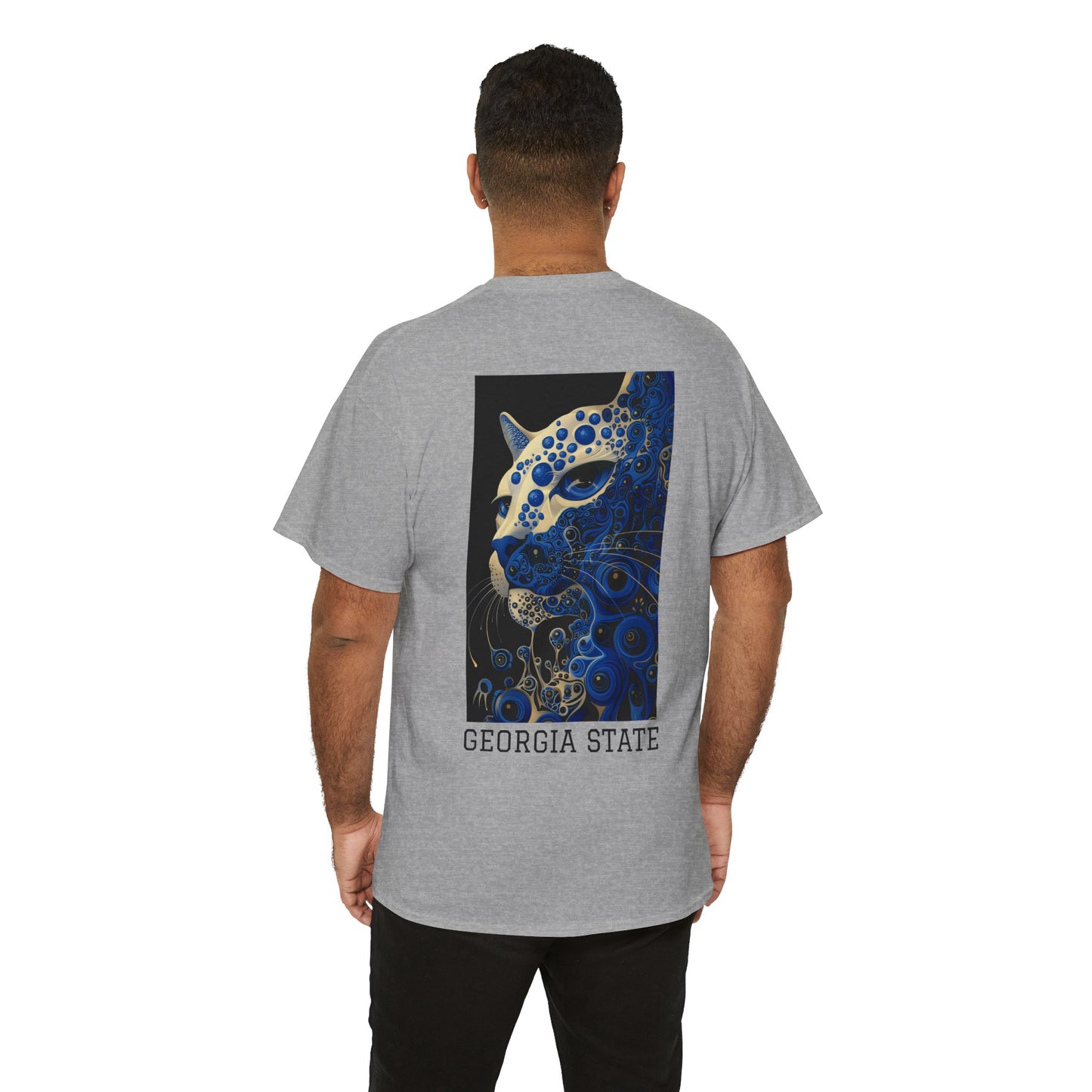 Georgia State 01B - Unisex Heavy Cotton Tee - Image on the Back