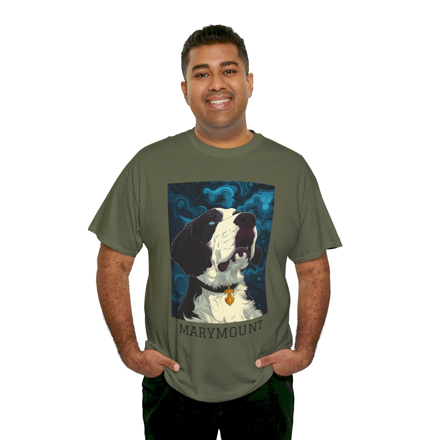 Marymount 01F - Unisex Heavy Cotton Tee - Image on the Front