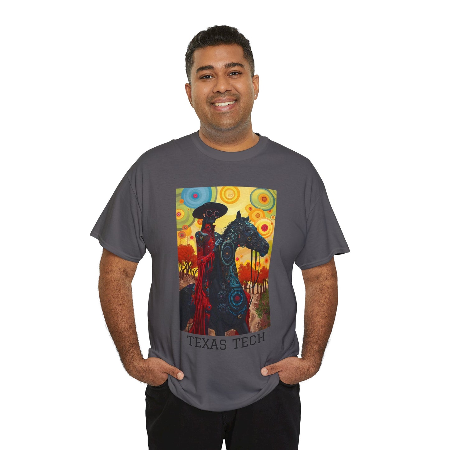 Texas Tech 02F - Unisex Heavy Cotton Tee - Image on the Front