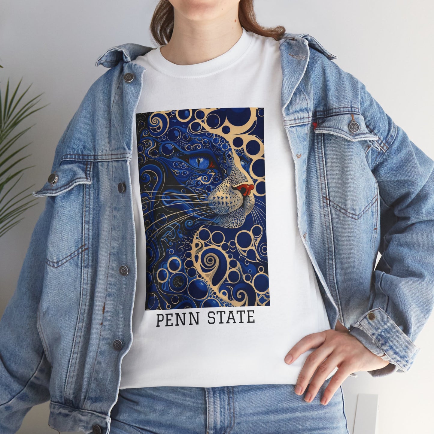 Penn State 01F - Unisex Heavy Cotton Tee - Image on the Front