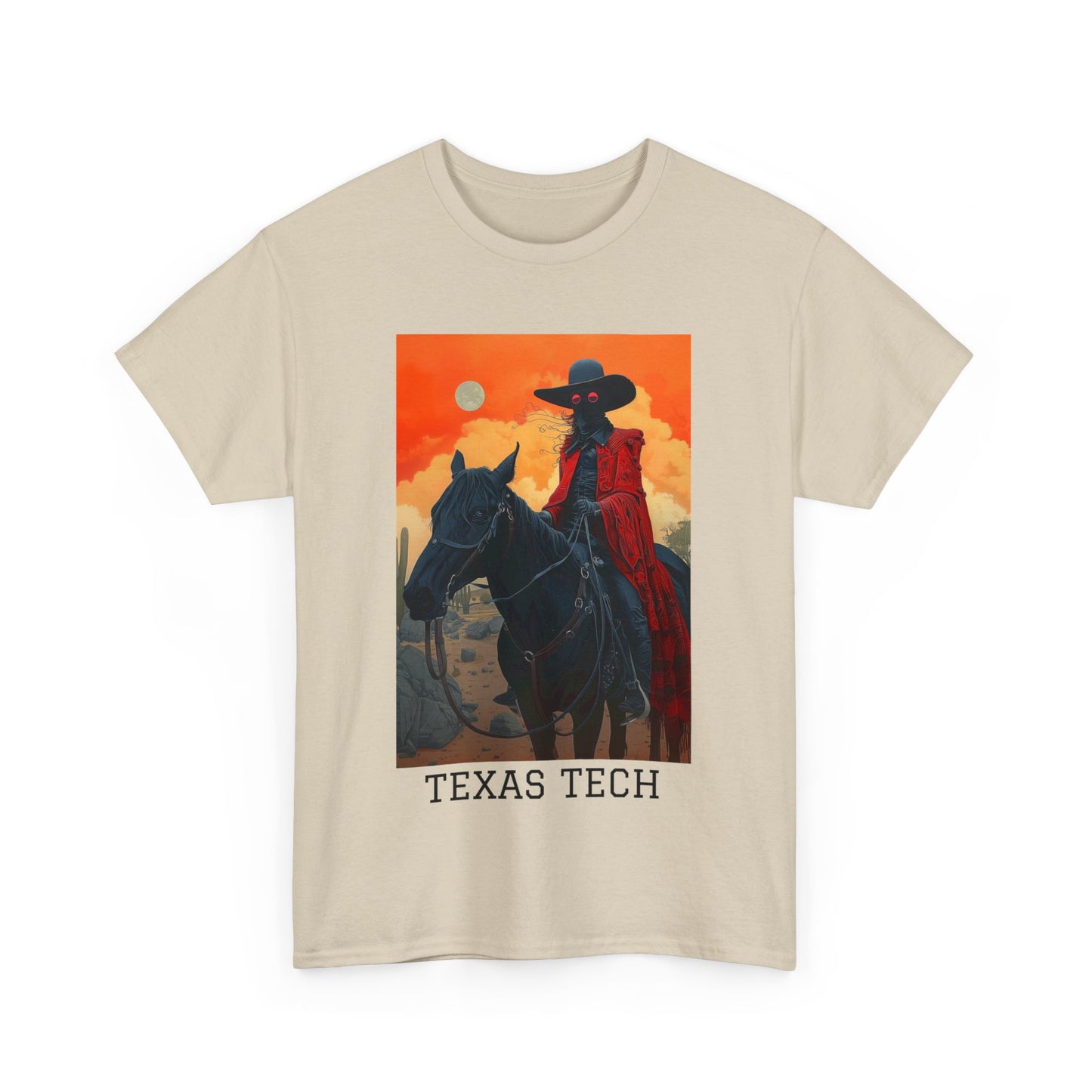 Texas Tech 01F - Unisex Heavy Cotton Tee - Image on the Front