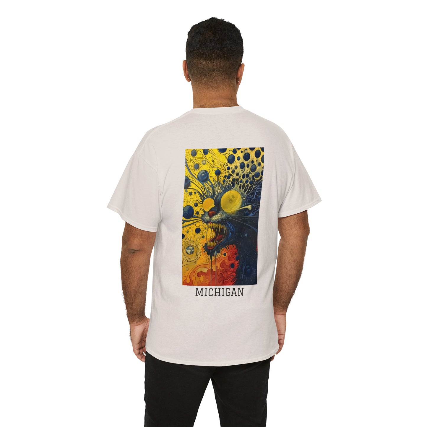 Michigan 02B - Unisex Heavy Cotton Tee - Image on the Back