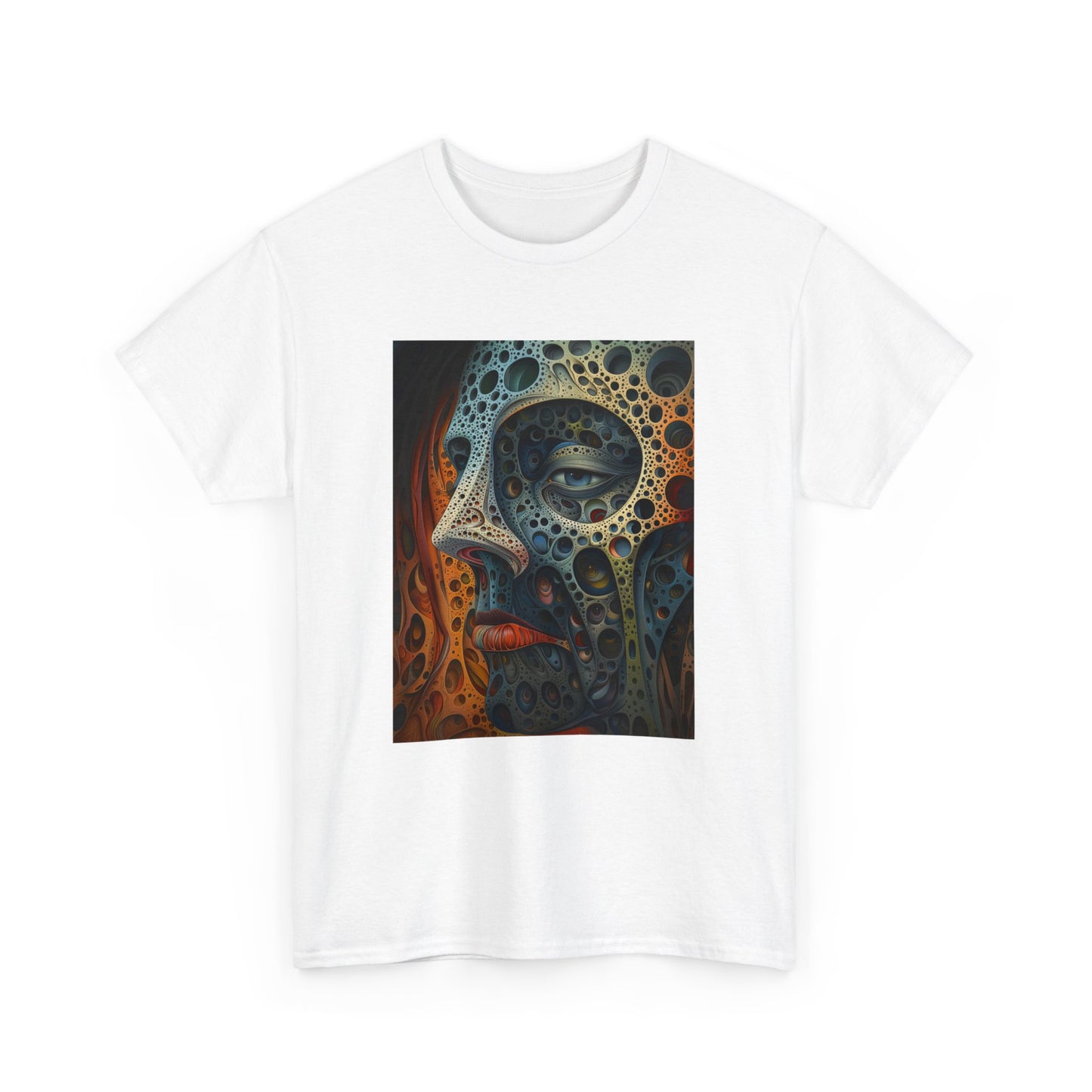 Face 01F - Unisex Heavy Cotton Tee - Image on the Front