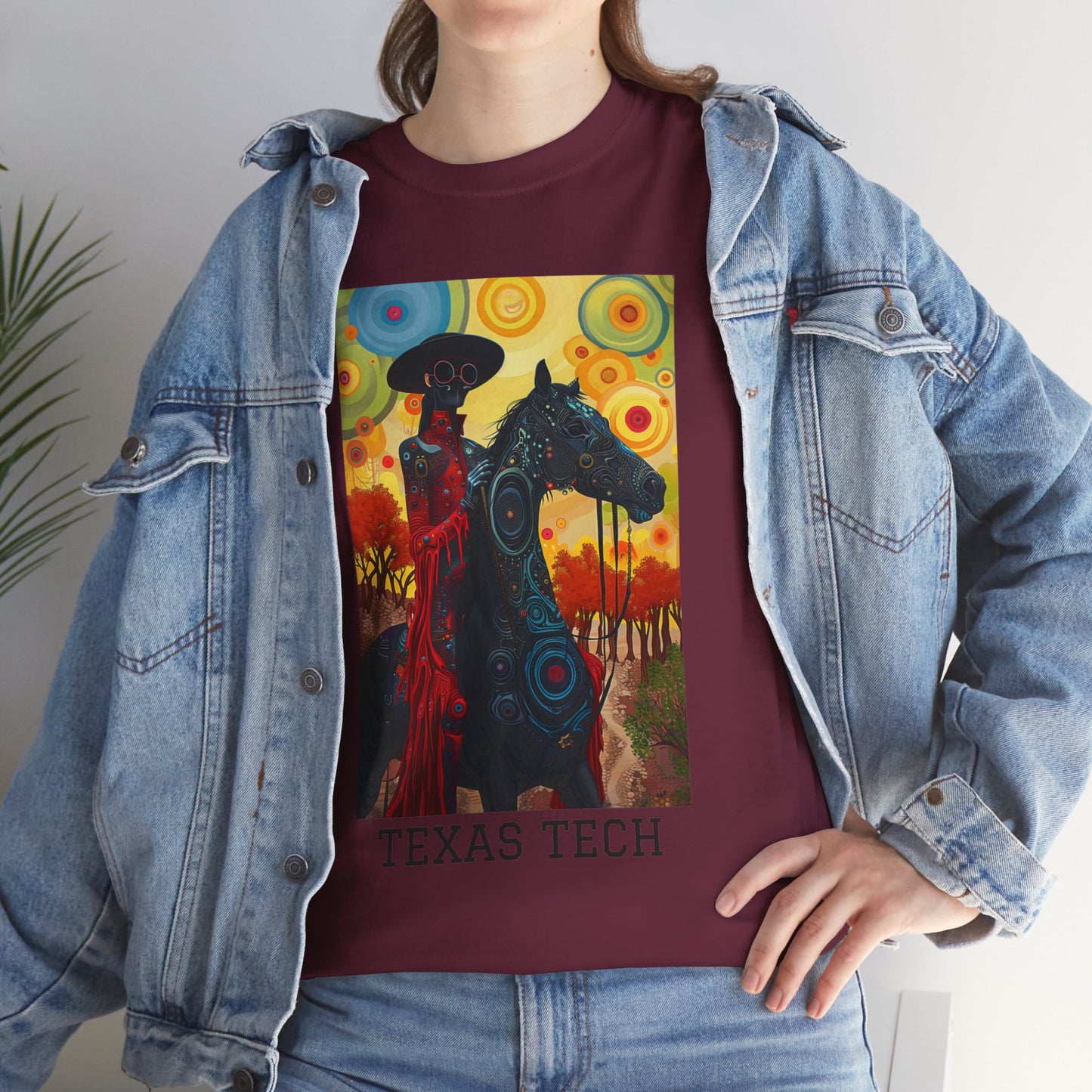 Texas Tech 02F - Unisex Heavy Cotton Tee - Image on the Front