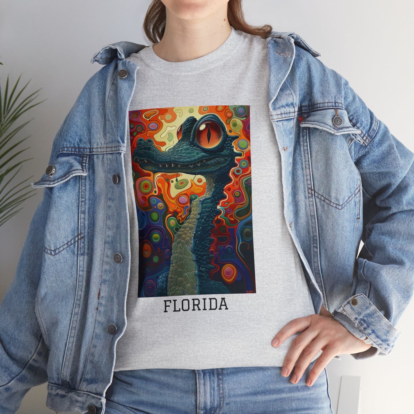 Florida 01F - Unisex Heavy Cotton Tee - Image on the Front