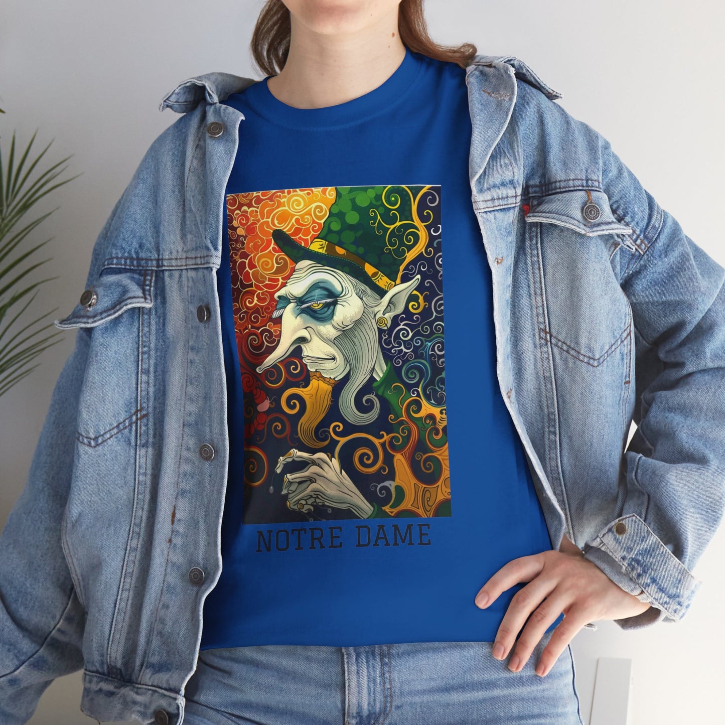 Notre Dame 01F - Unisex Heavy Cotton Tee - Image on the Front