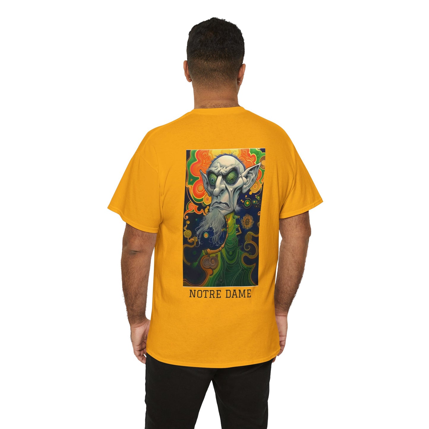 Notre Dame 03B - Unisex Heavy Cotton Tee - Image on the Back