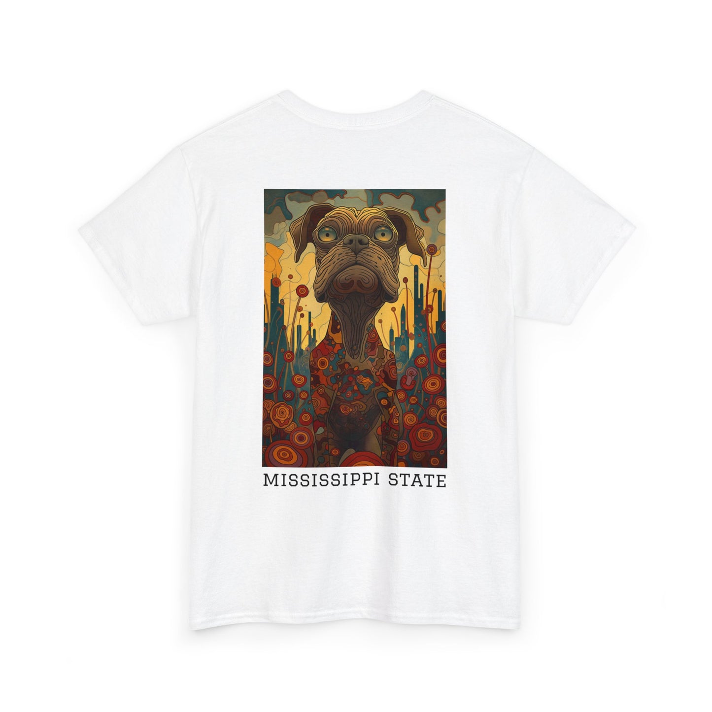Mississippi State 01B - Unisex Heavy Cotton Tee - Image on the Back