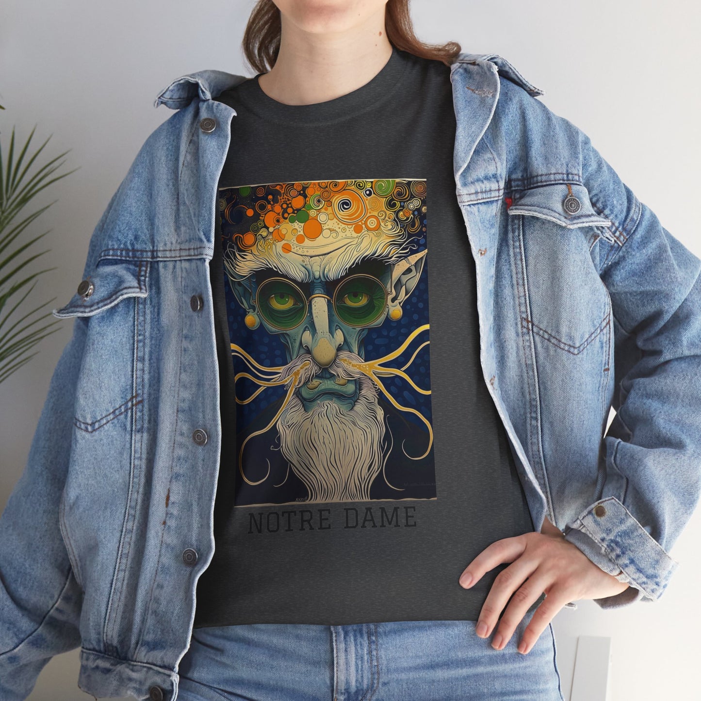 Notre Dame 02F - Unisex Heavy Cotton Tee - Image on the Front