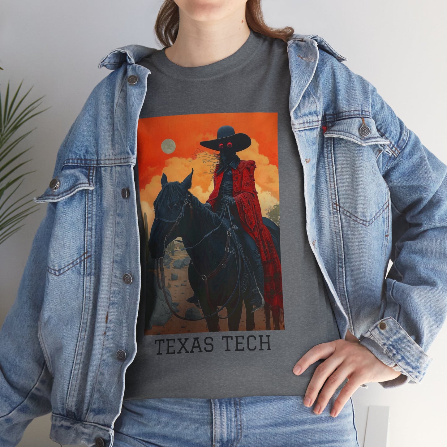 Texas Tech 01F - Unisex Heavy Cotton Tee - Image on the Front
