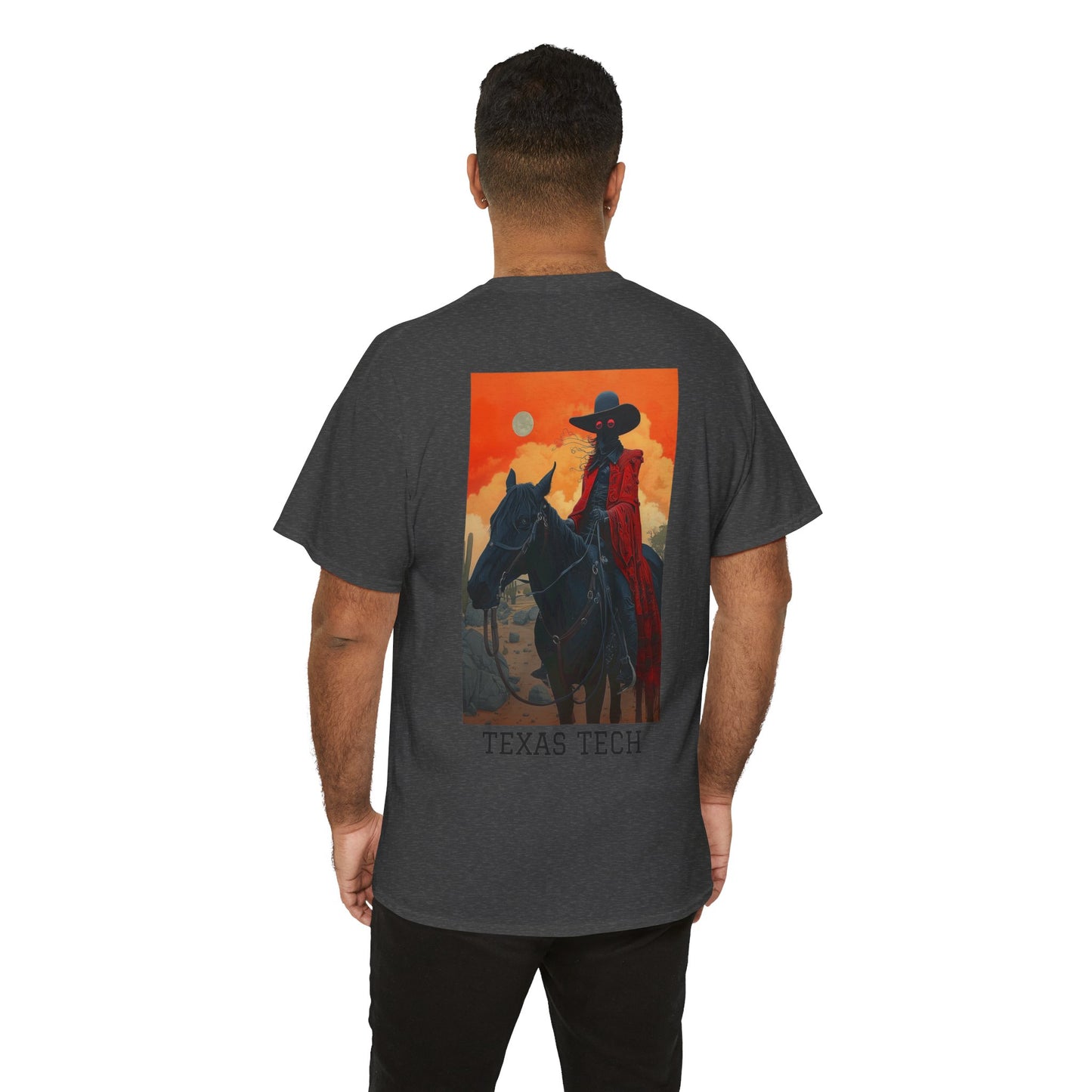 Texas Tech 01B - Unisex Heavy Cotton Tee - Image on the Back