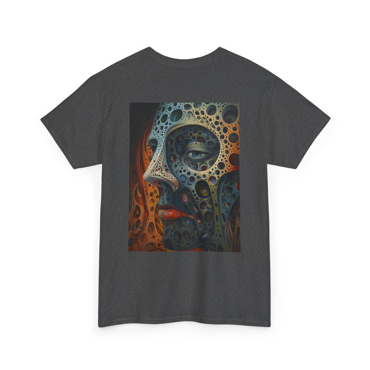 Face 01B - Unisex Heavy Cotton Tee - Image on the Back