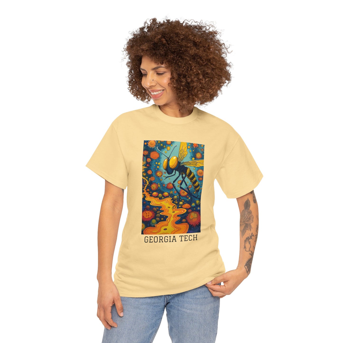 Georgia Tech 03F - Unisex Heavy Cotton Tee - Image on the Front