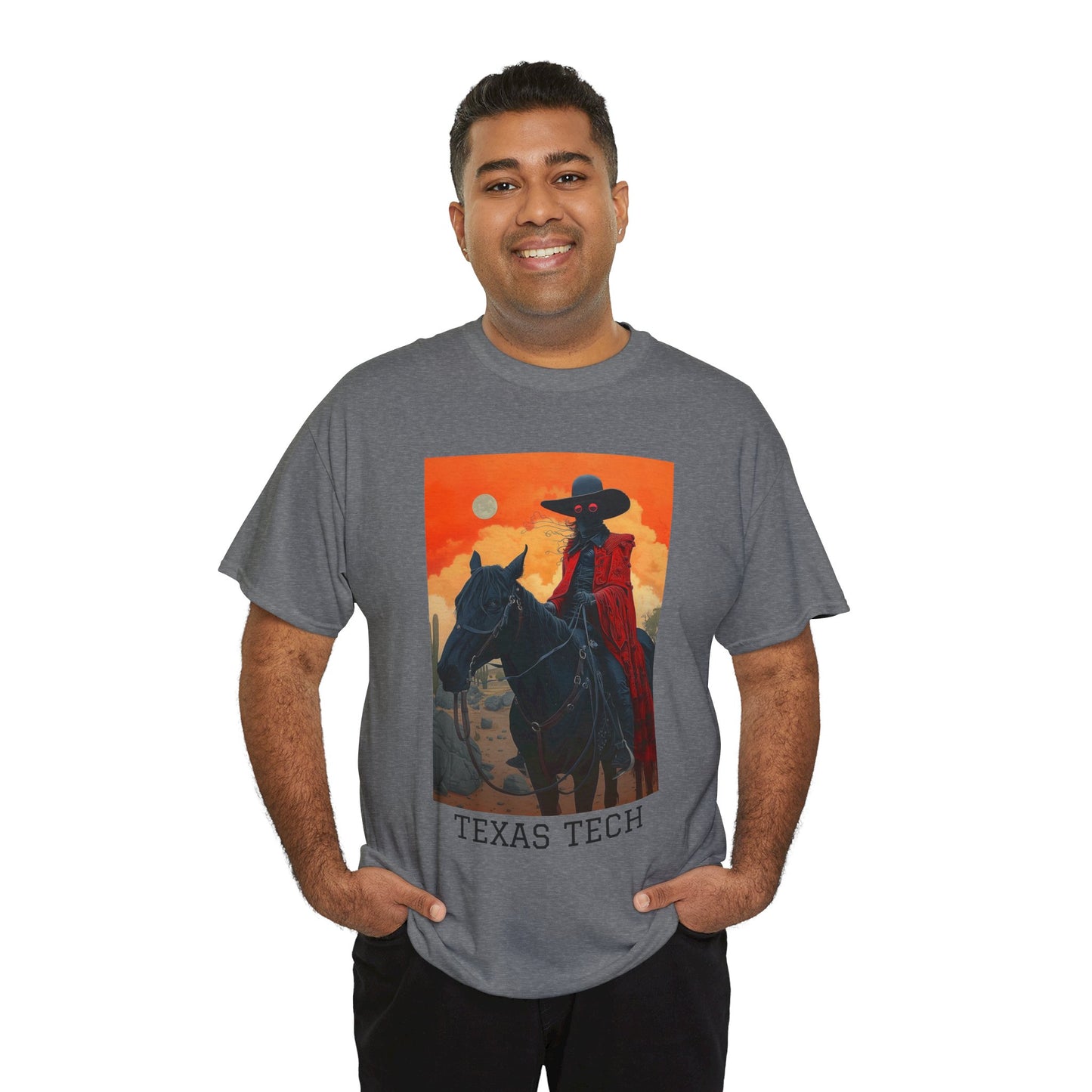Texas Tech 01F - Unisex Heavy Cotton Tee - Image on the Front